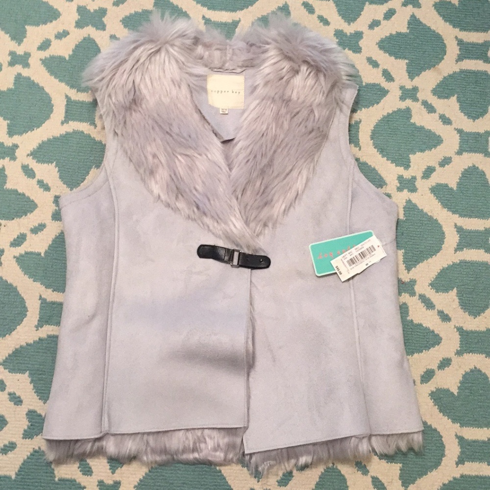 Grey Fur Copper Key Vest